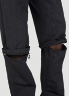 Detachable Cuff Moire Pants in Black