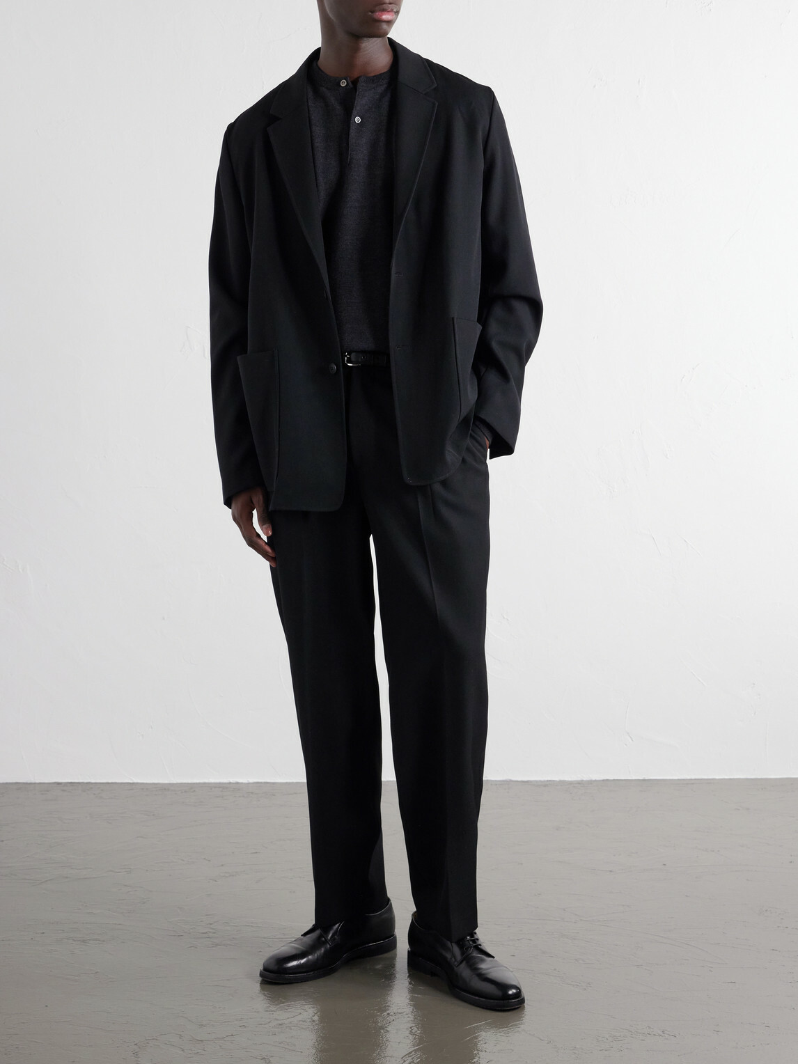 ATON - Wool-Twill Suit Jacket - Black