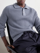 Stòffa - Ribbed Cashmere Polo Sweater - Blue