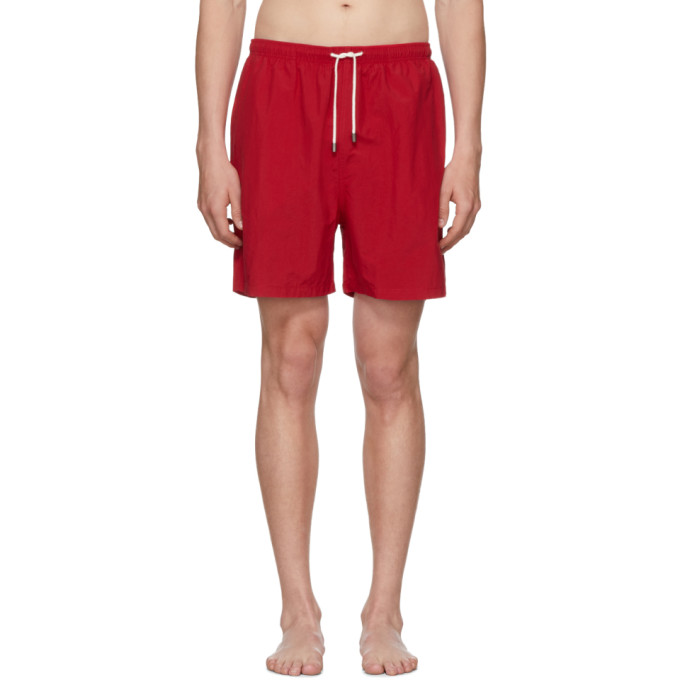 RED STRIPED SUMMER SHORTS - RED