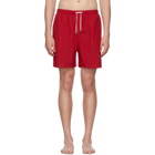 Solid and Striped Red Classic Swim Shorts