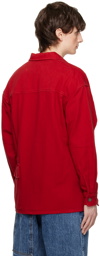 Jacquemus Red Le Raphia 'La Surchemise Tecido' Shirt