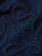 LOEWE - Logo-Debossed Wool-Blend Sweater - Blue