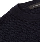 Ermenegildo Zegna - Waffle-Knit Wool and Cashmere-Blend Sweater - Navy