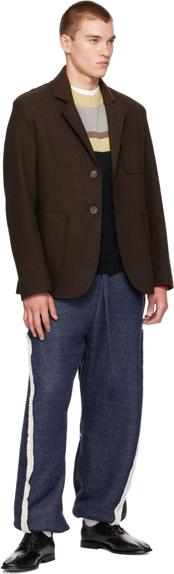 Edward Cuming Brown Raw Soft Blazer