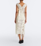 Simone Rocha Unraveling bow-detail lace midi skirt