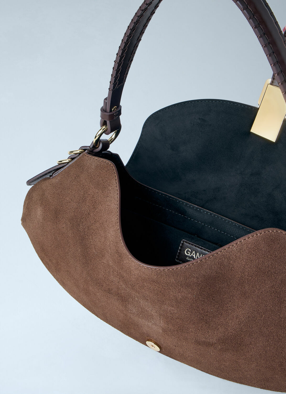 GANNI B-Kat Suede Shoulder Bag