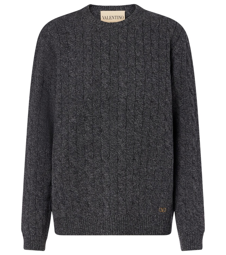 Photo: Valentino Cable-knit virgin wool mouliné sweater