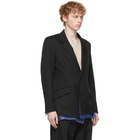 Sulvam Black Wool Layered Blazer