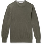 Brunello Cucinelli - Linen and Cotton-Blend Sweater - Army green