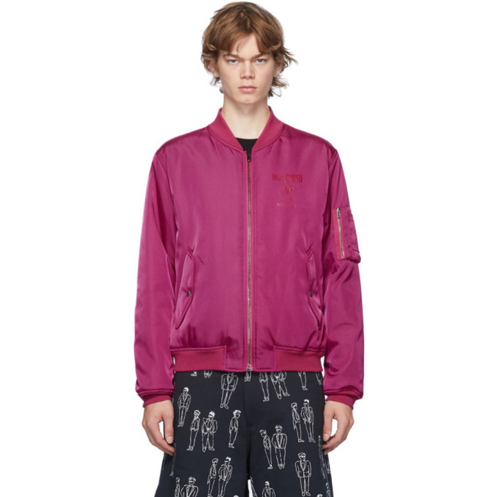 Photo: Moschino Pink Double Question Mark Bomber Jacket