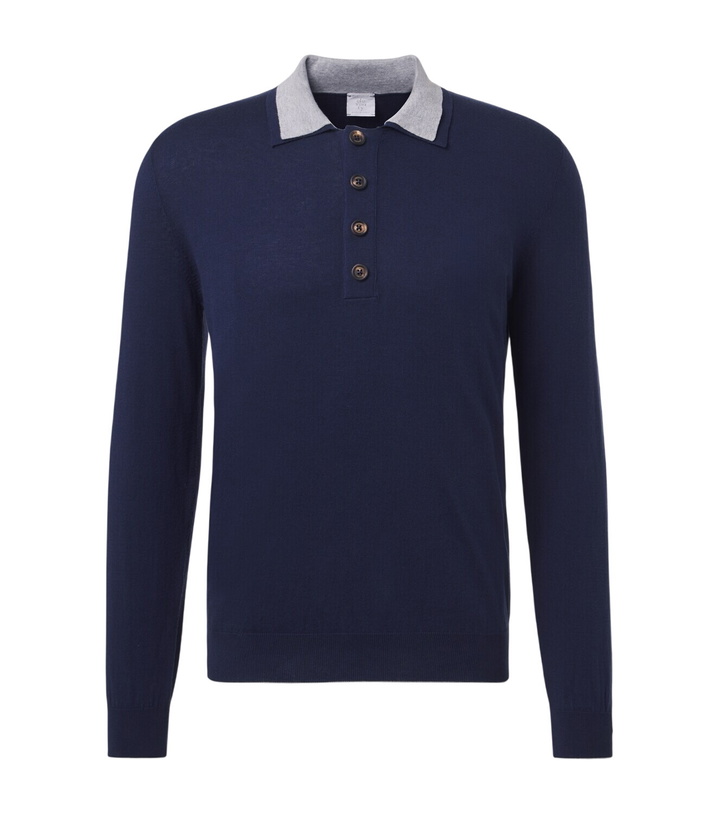 Photo: Eleventy Cotton and cashmere polo sweater