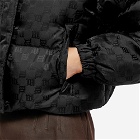 MISBHV Women's Monogram Jacquard Puffer Coat in Black