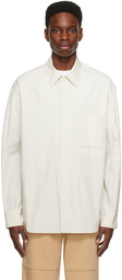 Solid Homme Off-White Embroidered Shirt