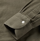 Boglioli - Slim-Fit Button-Down Collar Cotton-Corduroy Shirt - Men - Army green