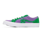 Converse Purple and Green GOLF le FLEUR* Edition GOLF 6.1 One Star Sneakers