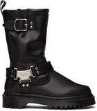 Dr. Martens Black Anistone Hi Leather Biker Boots