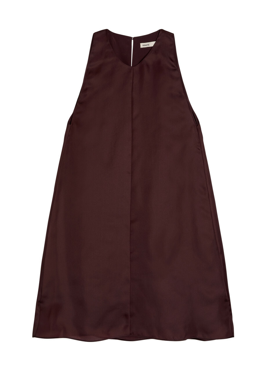 Khaite Clay Silk-organza Mini Dress Bordeaux