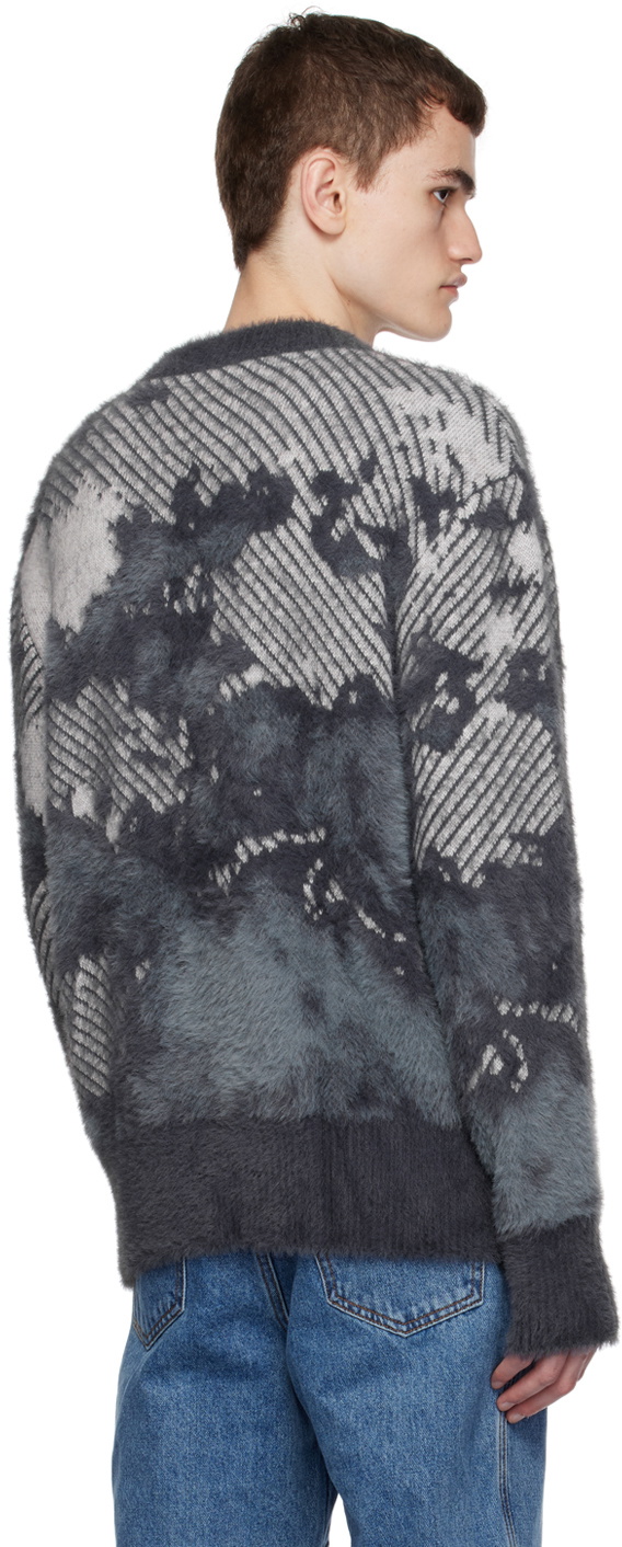 Feng Chen Wang Gray Landscape Painting Sweater
