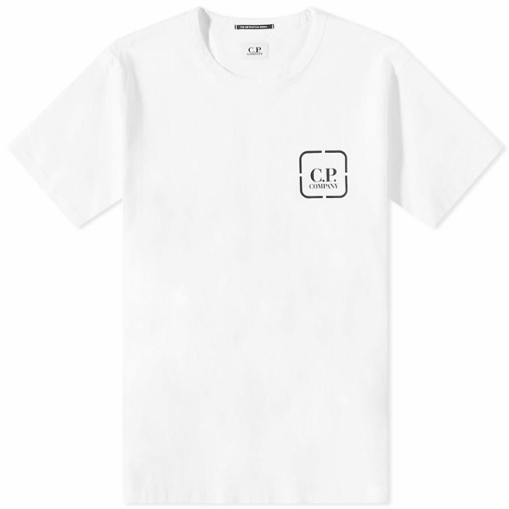 Photo: C.P. Company Men's Metropolis Box Logo T-Shirt in White