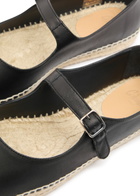 Castañer Pepa Leather Espadrille Ballet Flats Black