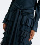 Zimmermann Valiant ruffled silk satin and chiffon gown