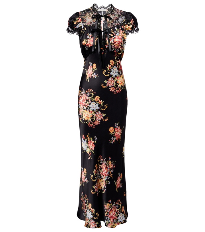 Photo: Rodarte Floral lace-trimmed silk midi dress