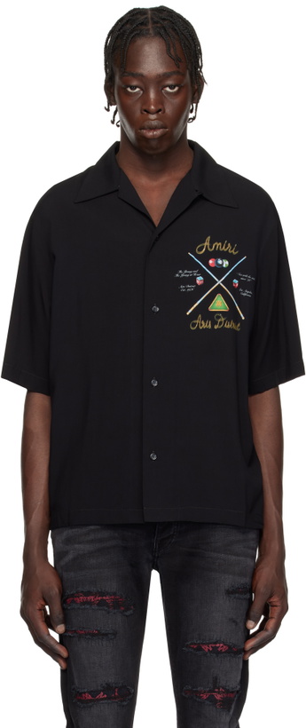 Photo: AMIRI Black 'Amiri' Pool Cue Bowling Shirt