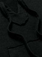 KAPITAL - Oversized Distressed Cotton-Jersey Hoodie - Black