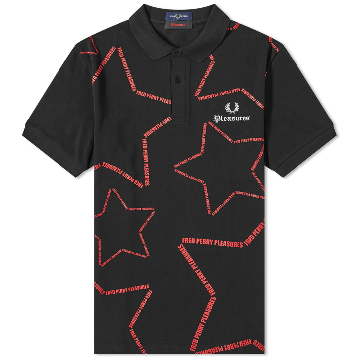 Photo: Fred Perry Men's x Pleasures Star Polo Shirt in Black
