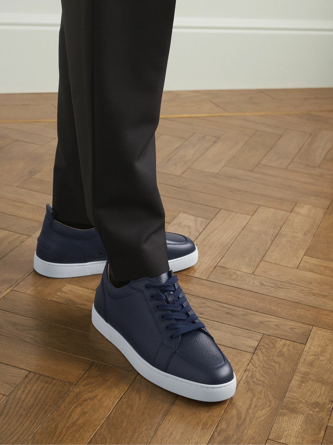 Christian Louboutin - Rantulow Full-Grain Leather Sneakers - Blue Christian  Louboutin