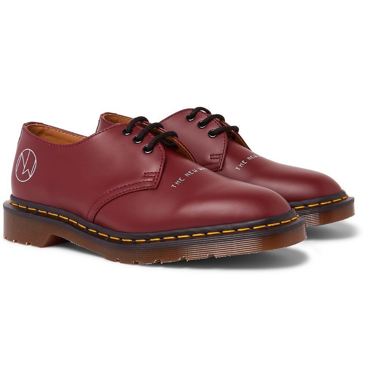 Photo: Undercover - Dr. Martens 1461 Printed Leather Derby Shoes - Red