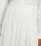 Elie Saab Embroidered cotton-blend midi skirt
