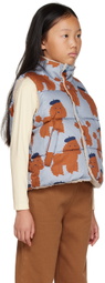 TINYCOTTONS Kids Blue Tiny Poodle Puffer Vest