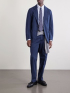 Drake's - Games Straight-Leg Herringbone Cotton Suit Trousers - Blue
