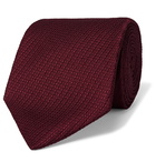 BRIONI - 8cm Textured-Silk Tie - Burgundy