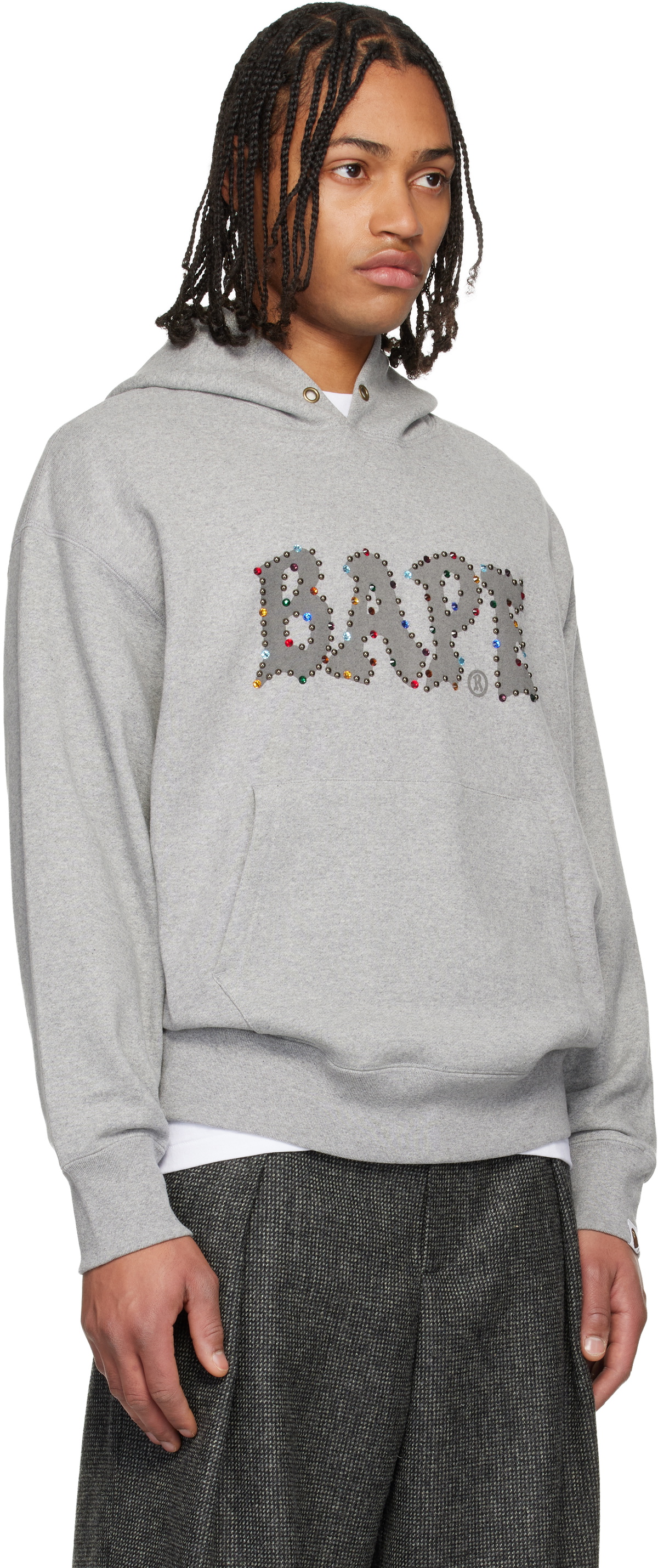 BAPE Gray Color Stone Hoodie