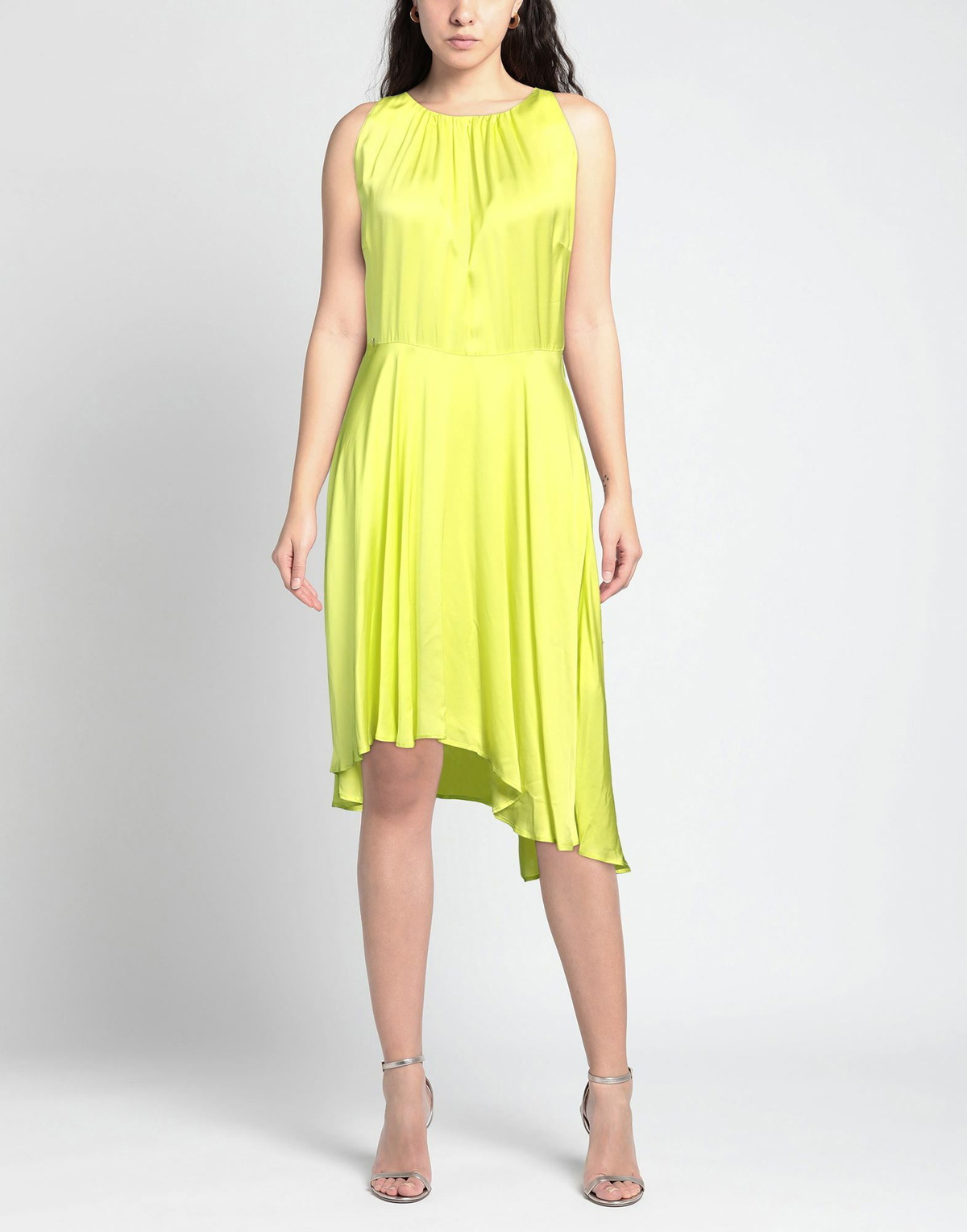 Manila Grace Womens Midi dress Lime in Green