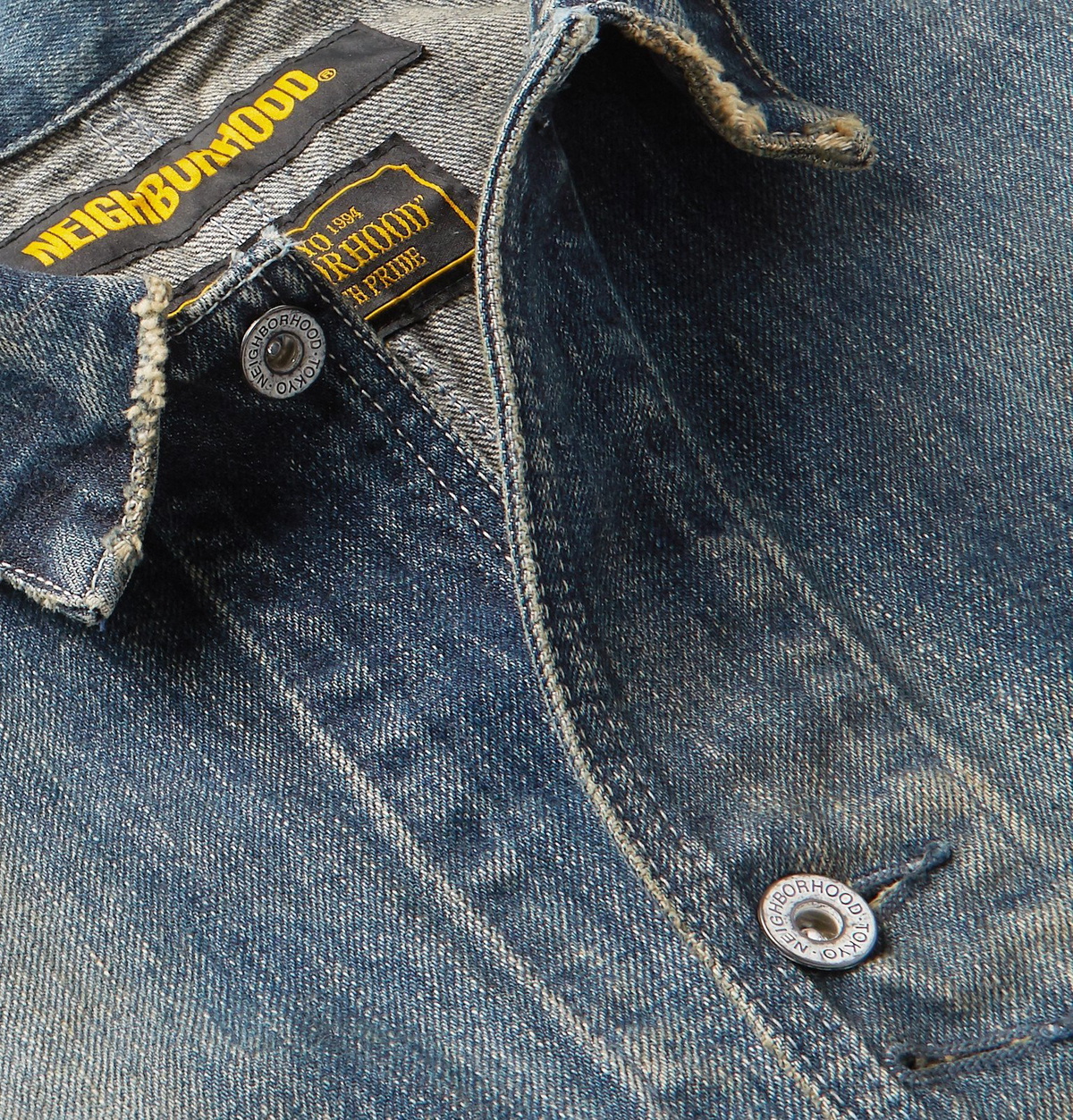 Neighborhood - Distressed Denim Chore Jacket - Blue Neighborhood