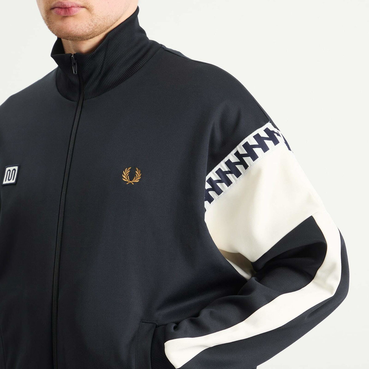 Fred Perry Men's Meyba Cut And Sew Track Jacket in Navy