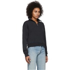 Re/Done Black 70s Half-Zip Sweatshirt