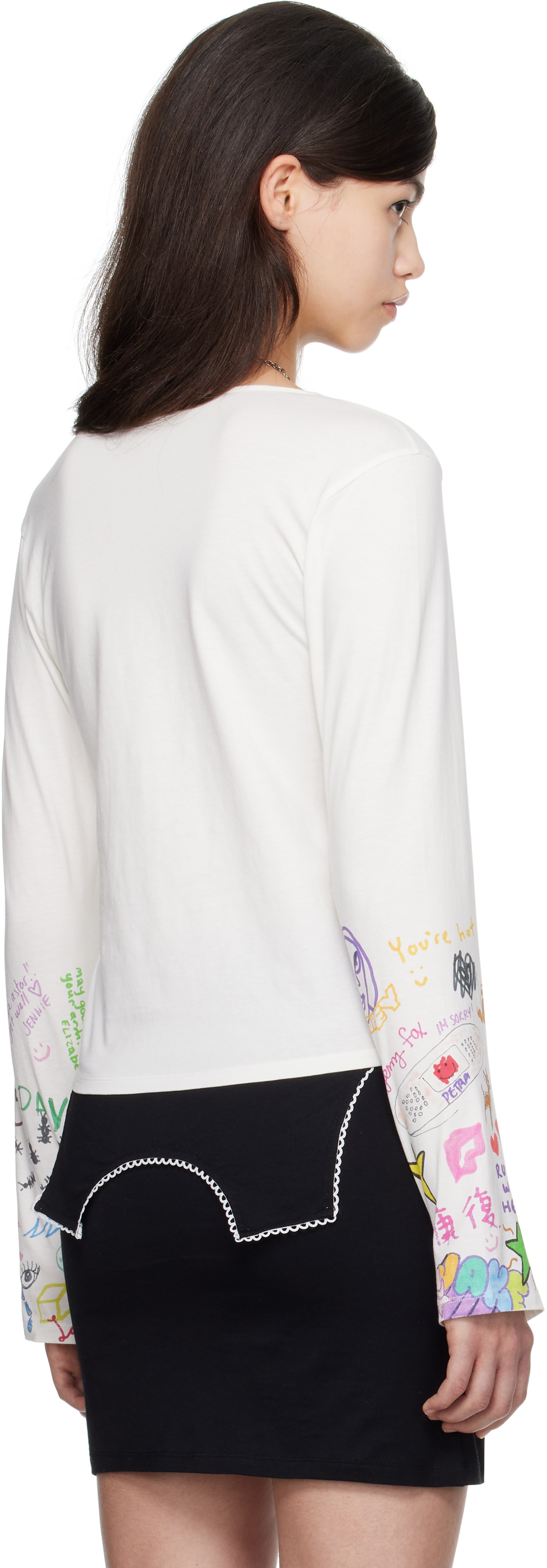I'm Sorry by Petra Collins SSENSE Exclusive White JennyFax Edition Long Sleeve T-shirt