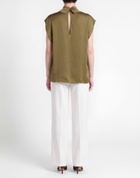 Manila Grace Womens Top Military in Green