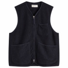 Universal Works Men's Wool Fleece Zip Gilet - Presented by END. in Navy
