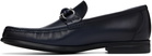 Ferragamo Navy Alain Loafers