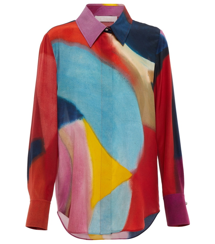 Photo: Chloe - Printed silk crêpe de chine shirt