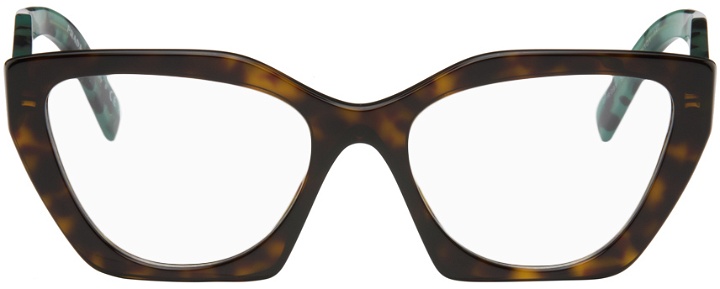 Photo: Prada Eyewear Tortoiseshell Cat-Eye Glasses