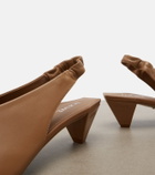 Loewe Origami leather slingback pumps