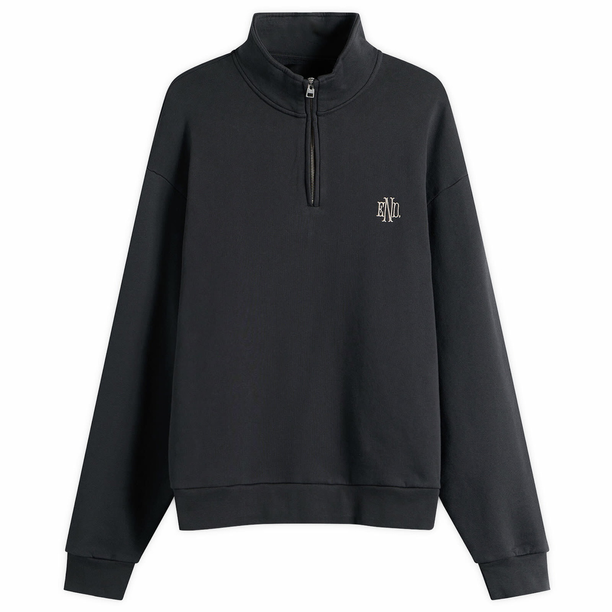 END. Slice Half Zip Sweat in Cinder Black