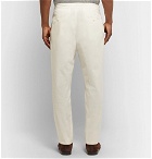 Ermenegildo Zegna - Stretch Cotton and Silk-Blend Twill Drawstring Trousers - Off-white